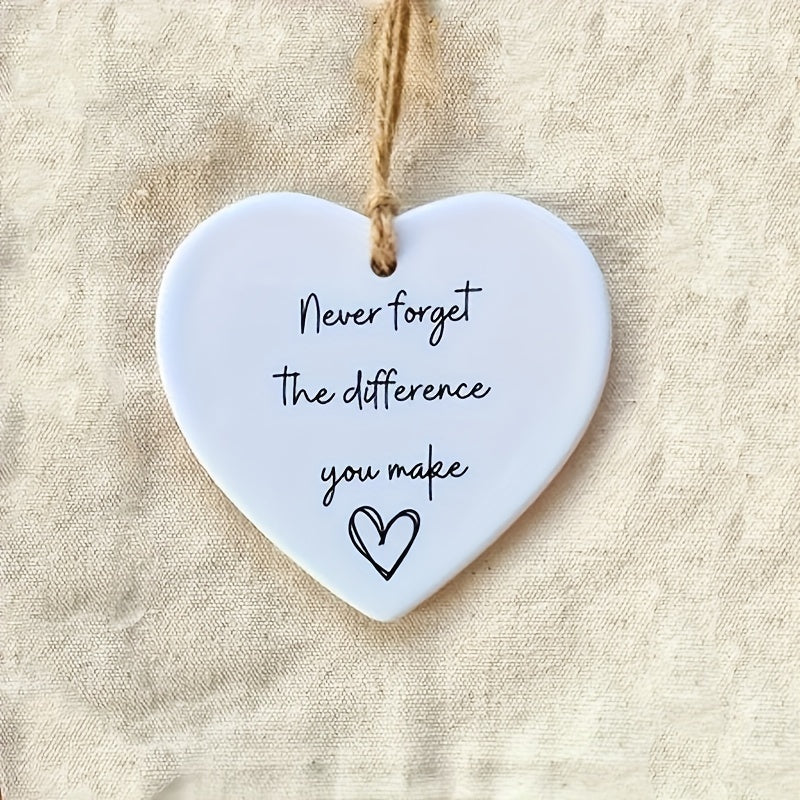 1pc Thank You Gift – "Never Forget the Difference You Make" Heart Gift for Friends