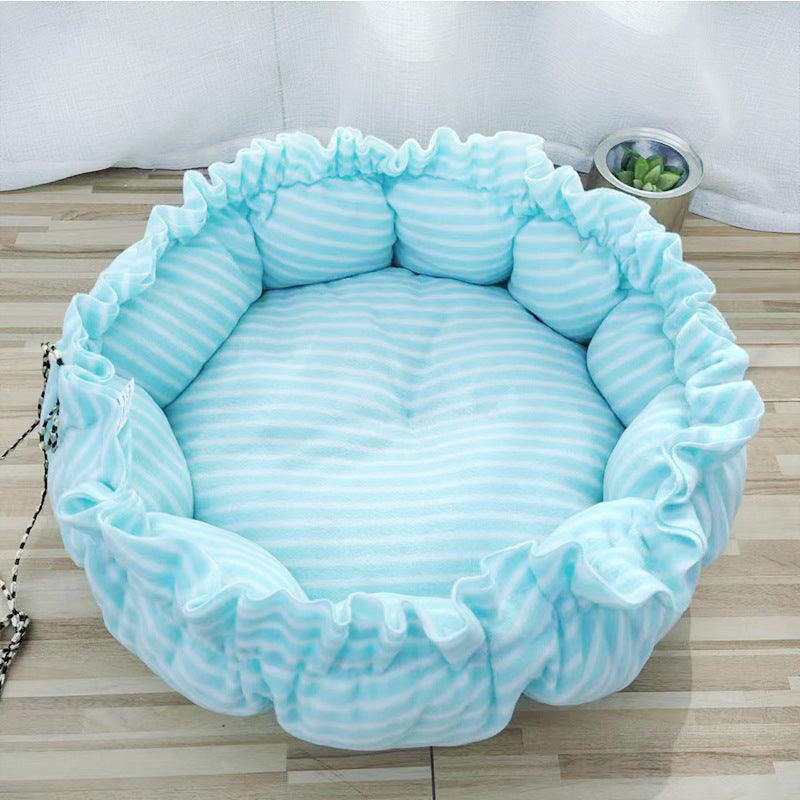 135cm Fluffy Cotton Pet Sleeping Nest & Play Gym Mat with Arch Toys