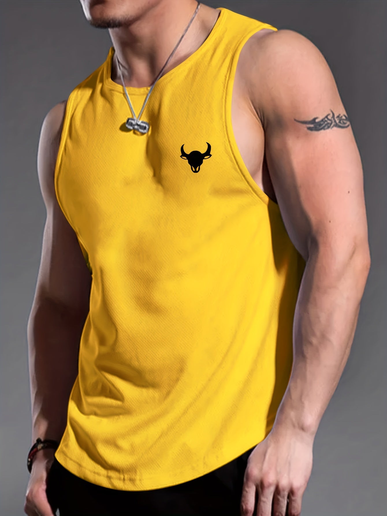 Men's Casual Bottoming Fitness Training Sports White Vest For Summer