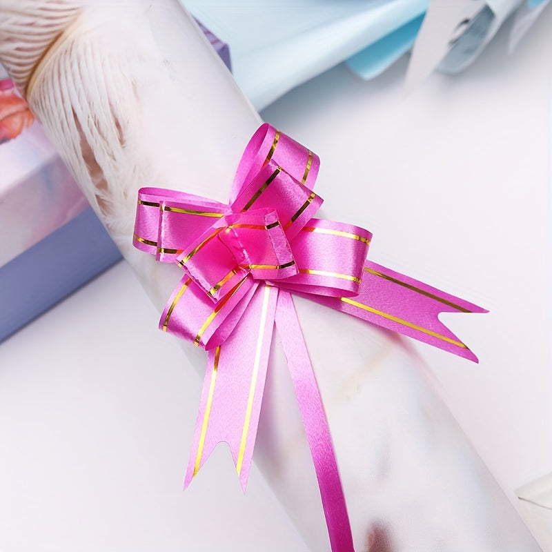 Small Hand Pull Flower Ribbon Bows (10/50pcs): Perfect for Gift Wrapping, Holiday Decor, and Wedding Decorations