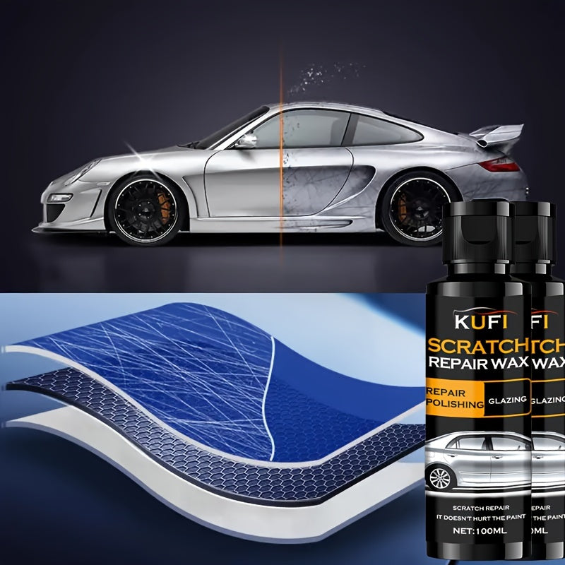 Universal Car Scratch Repair Wax Kit, Polishing & Waxing Scratch Removal Restoration Cream for All Vehicles - Plastic Surface Compatible