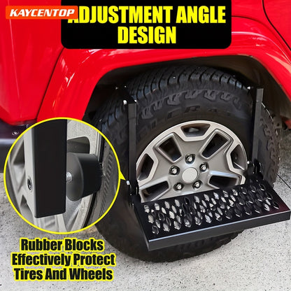 Folding Tire Step Portable Wheel Step Adjustable Height And Width Non-Slip For Truck SUV Pickup Max 350 Pounds - Hiccupzz