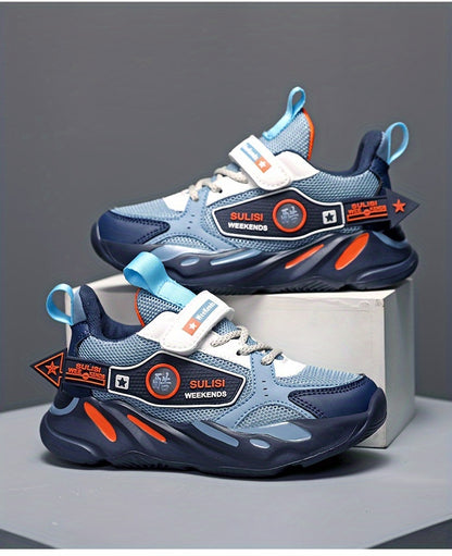 Boys' Casual Low-Top Mesh Sneakers - Breathable, Non-Slip Running Shoes for All Seasons. - Hiccupzz
