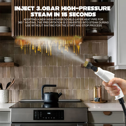 2500W Powerful Handheld Steam Cleaner for Multi-Surface Cleaning: Floors, Cars, Kitchen, Bathroom, and More - Hiccupzz