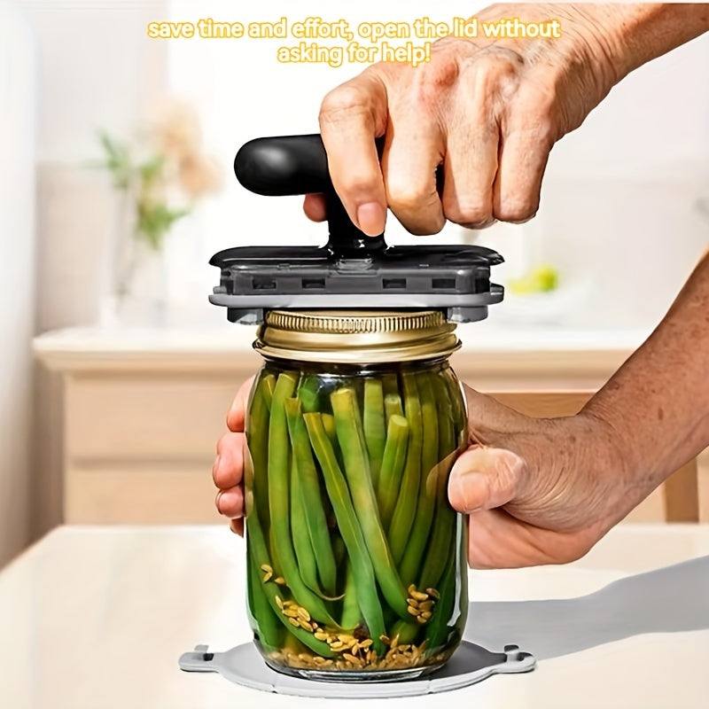 1pc Adjustable Multifunctional Jar & Bottle Opener - Metal Can Opener, Jar Lid Gripper, Manual Kitchen Accessory, Party Supplies