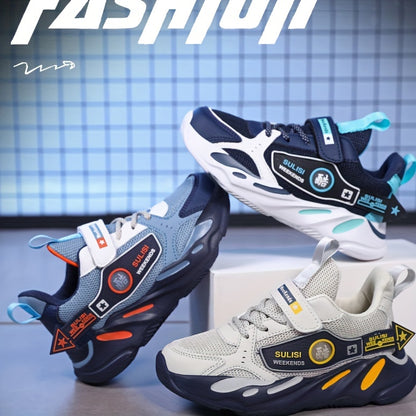 Boys' Casual Low-Top Mesh Sneakers - Breathable, Non-Slip Running Shoes for All Seasons. - Hiccupzz