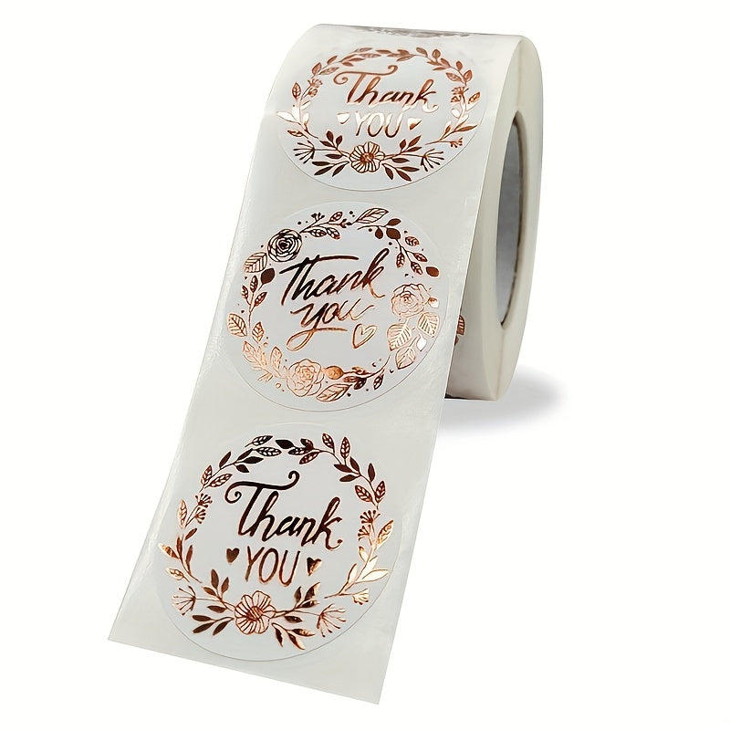 Thank You Label Roll (1.5in, 20pcs): Gift Bag and Box Sealing Stickers for Business Packaging and Party Favors