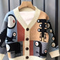 Boys' Cozy Knit Cardigan Sweater, Cartoon Design, V-Neck, Stretchy, Machine Washable - Hiccupzz