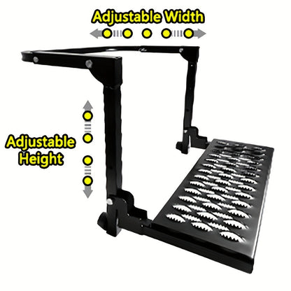 Folding Tire Step Portable Wheel Step Adjustable Height And Width Non-Slip For Truck SUV Pickup Max 350 Pounds - Hiccupzz