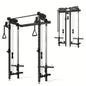 Wall Mounted Folding Squat Rack with Cable Crossover & LAT Pull Down, 5 Adjustable Modes, Space-Saving Home Gym Trainer - Hiccupzz
