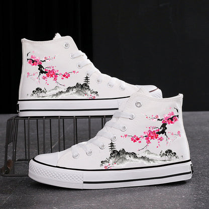 High-top Canvas Shoes Chinese Style National Fashion Ink Bamboo Leisure Couple Sneakers - Hiccupzz