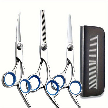Dog Grooming Scissors Kit – Professional Pet Cleaning and Grooming Tool Set with Safety Round Tip Stainless Steel Shears for Dogs & Cats - Hiccupzz