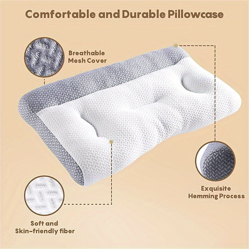 Ergonomic Memory Foam Neck Pillow - Adjustable Orthopedic Support for Side & Stomach Sleepers