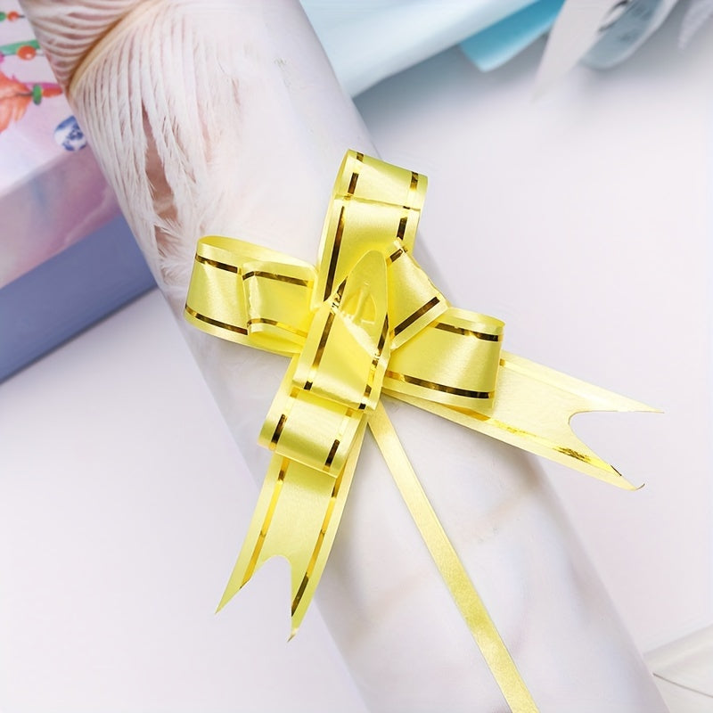 Small Hand Pull Flower Ribbon Bows (10/50pcs): Perfect for Gift Wrapping, Holiday Decor, and Wedding Decorations