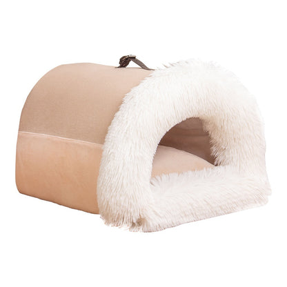 New Splice Portable Pet Nest Portable Autumn And Winter Warm Dog Nest Moisture-proof Long Fur Cat Nest Cross Border Pet Nest - Hiccupzz