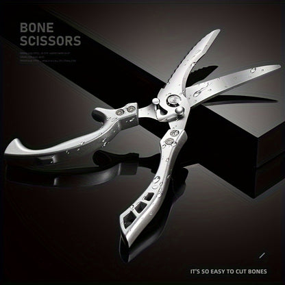 1 Pc Stainless Steel Kitchen Scissors, Multifunctional Poultry, Fish, and Chicken Bone Scissors