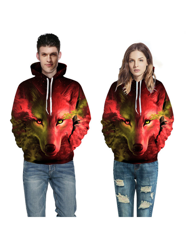 Unisex's Wolf Pattern Hoodie