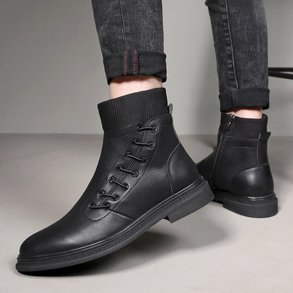 Chelsea Boots British Fashion Men's Shoes Plush And Warm - Hiccupzz