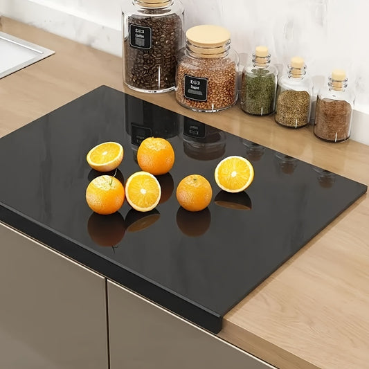 1Pc Non-Slip Acrylic Cutting Board - Transparent Black, Kitchen Home Restaurant Countertop Protector