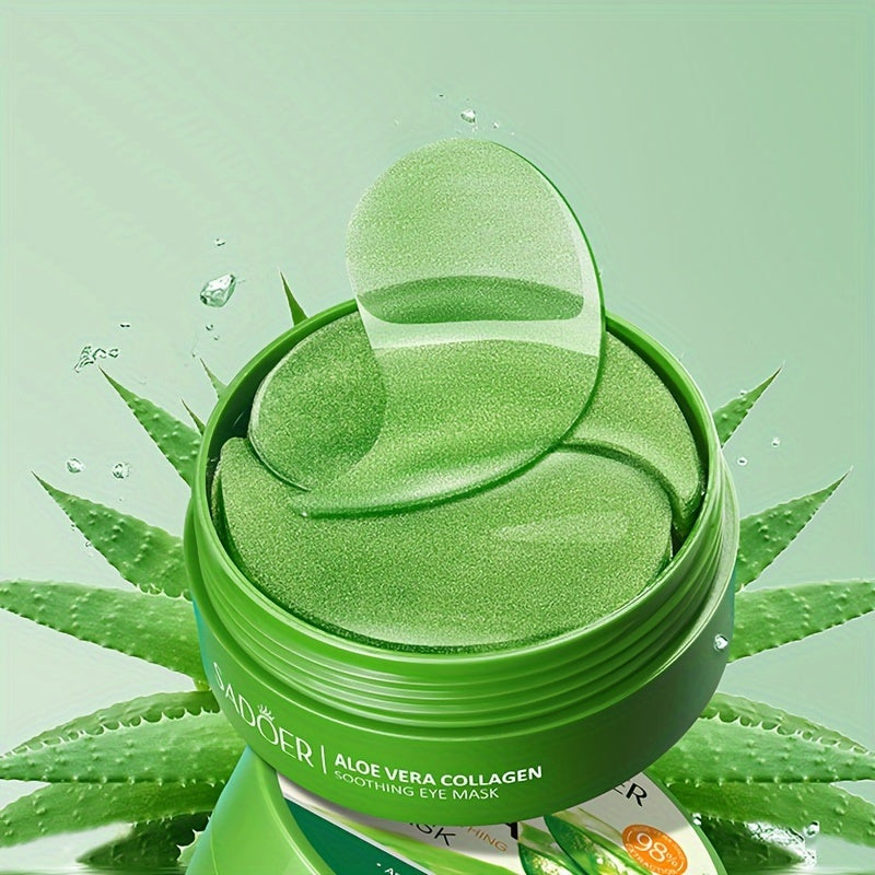 60pcs/box, Moisturizing and Firming Aloe Vera Collagen Eye Mask for Youthful and Radiant Eyes