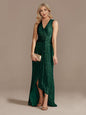 Women's Sequin Twisted Irregular Evening Dress - Hiccupzz
