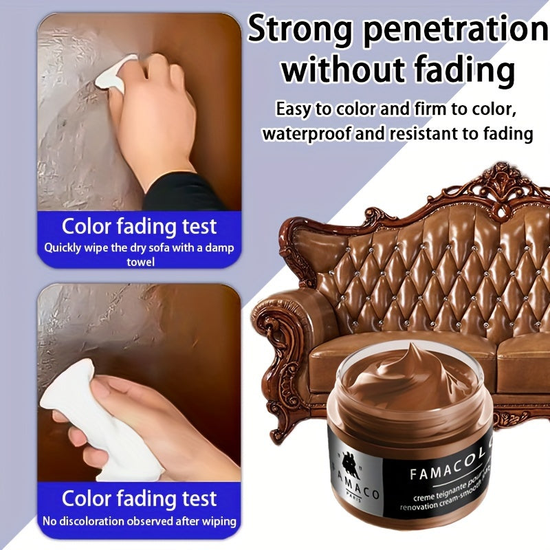 Leather Color Restorer Cream 1.69oz - Black Dye for Leather Repair