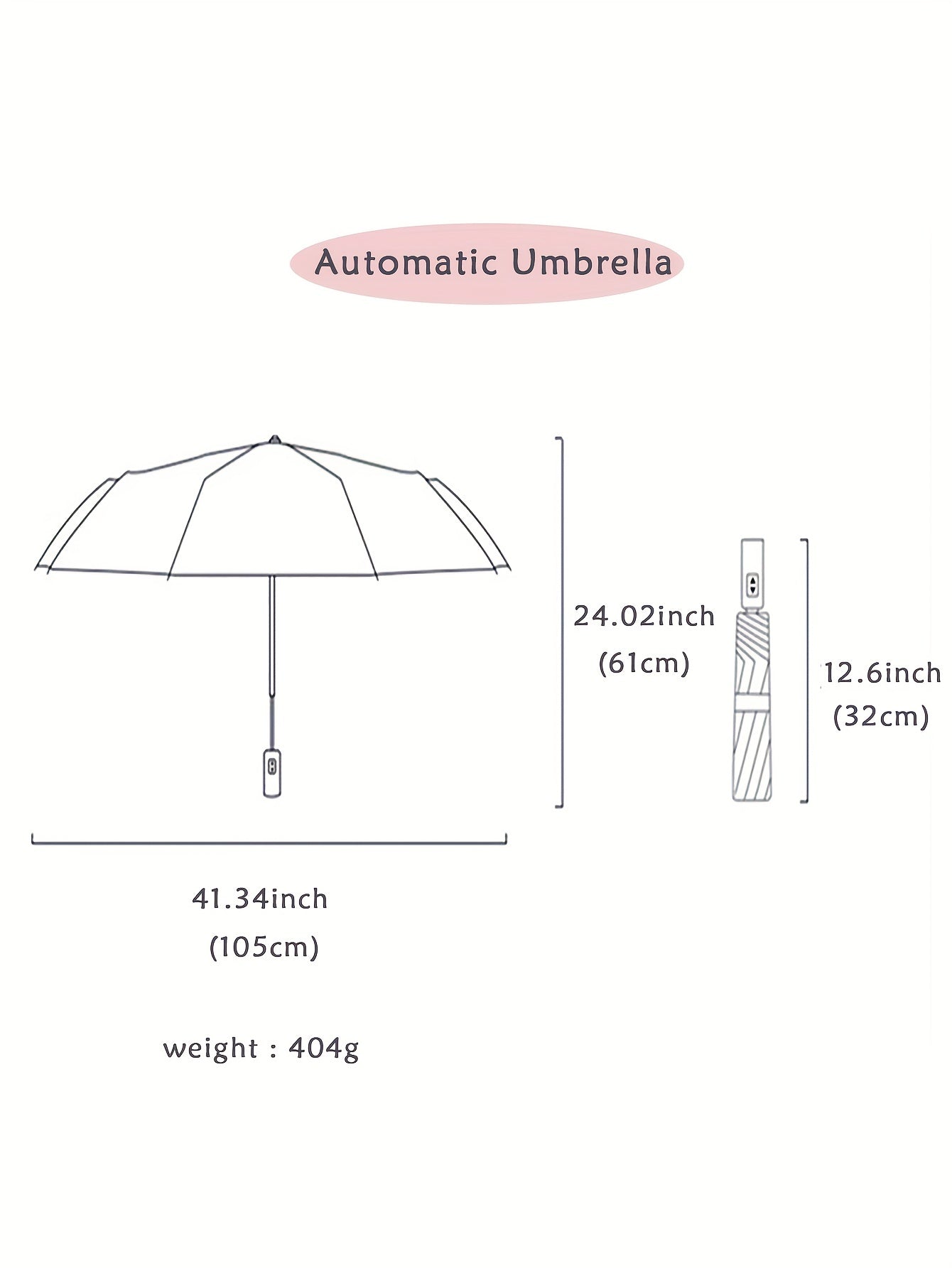 Three-Fold Automatic Folding Umbrella, Windproof, Reinforced Thickened Design