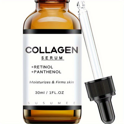 Collagen Serum For Face, With Retinol & Panthenol, Cooperate Well With Hyaluronic Acid & Vitamin C, Increase Skin Elasticity And Hydration, Firming Moisturizing Essence For Men And Women 1Fl.Oz/30ml - Hiccupzz
