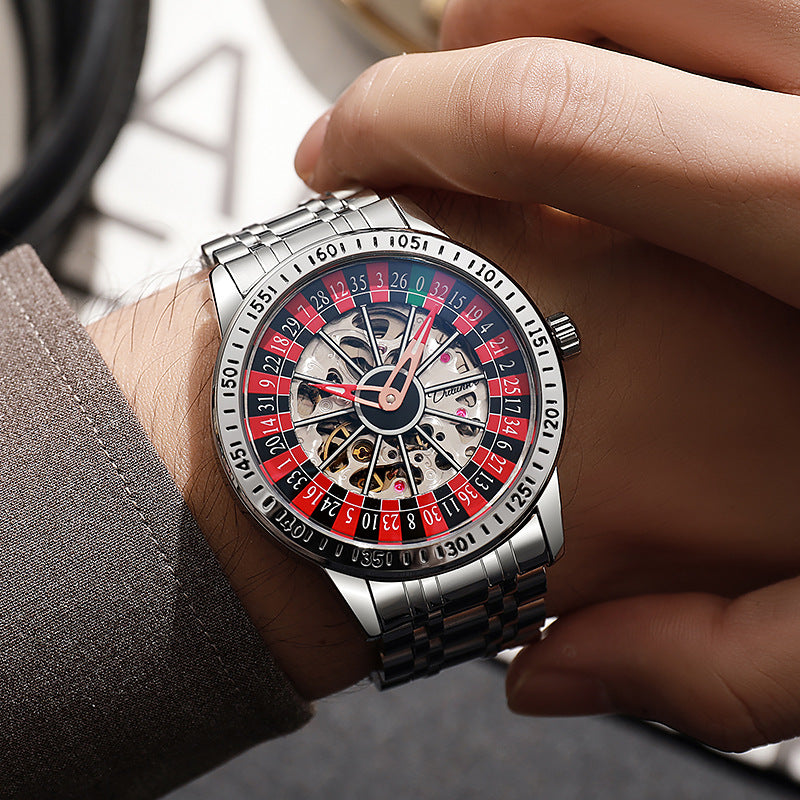 2024 Men's Automatic Mechanical Watch - Waterproof, Gaming Plate Design, Trendy & Personalized