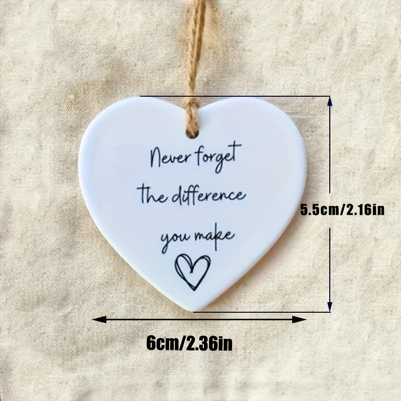 1pc Thank You Gift – "Never Forget the Difference You Make" Heart Gift for Friends