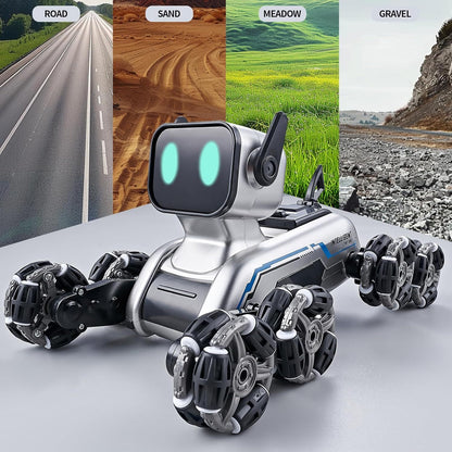 1 Pc Gesture-Controlled Robot Dog RC Car, 8WD All-Terrain Stunt Vehicle, USB Rechargeable Battery Powered, Plastic, for Kids Ages 8-13