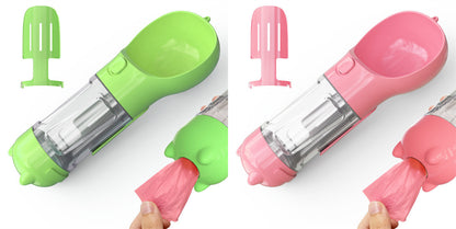 Pet Water Bottle Feeder Bowl Garbage Bag Storage Portable Pet Outdoor Travel 3 In 1 Dog Water Bottle - Hiccupzz