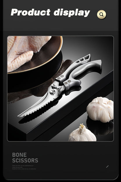1 Pc Stainless Steel Kitchen Scissors, Multifunctional Poultry, Fish, and Chicken Bone Scissors