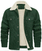 Corduroy Lapel Long Sleeve Plush Jacket Coat - Hiccupzz