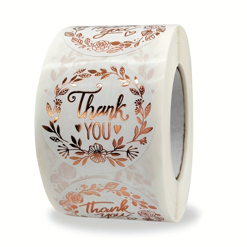 Thank You Label Roll (1.5in, 20pcs): Gift Bag and Box Sealing Stickers for Business Packaging and Party Favors