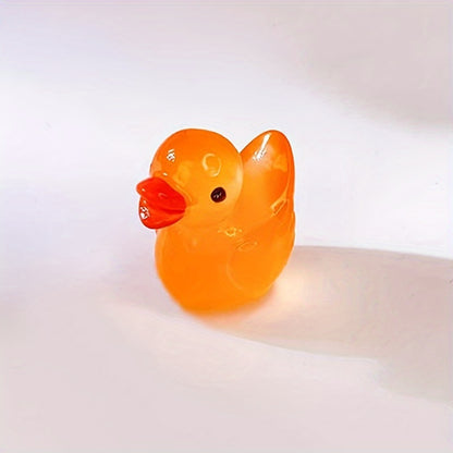 Glow-in-the-Dark Mini Yellow Ducks (5pcs): 3D Resin Garden Decor for DIY Home and Party Decorations - Hiccupzz