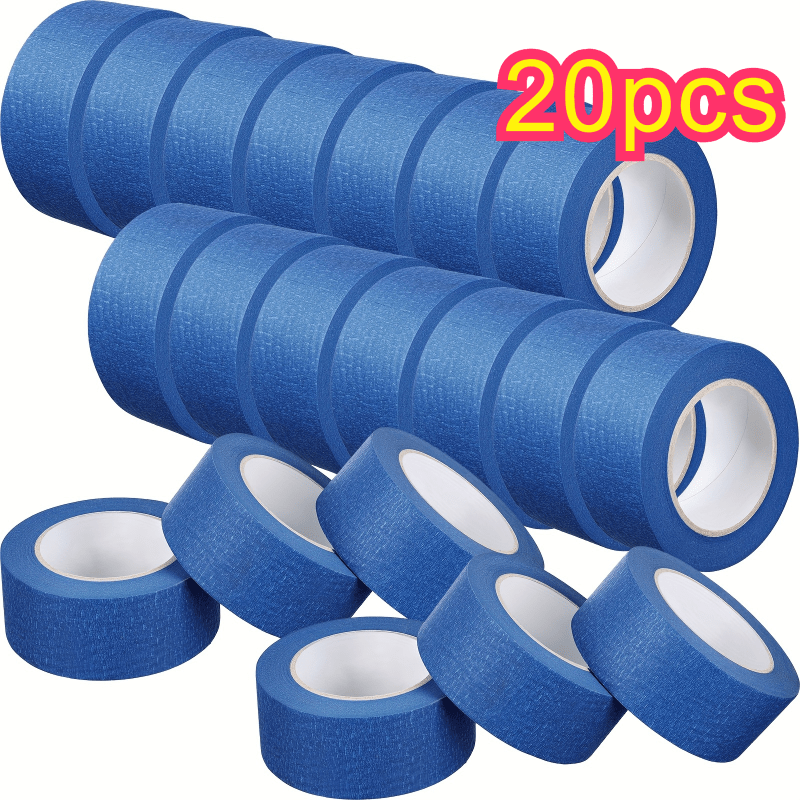 20 Pcs Rolls 2 Inch x 55 Yards Blue Painters Masking Tape, Bulk Multi-Pack for Wall Painting & Decoration