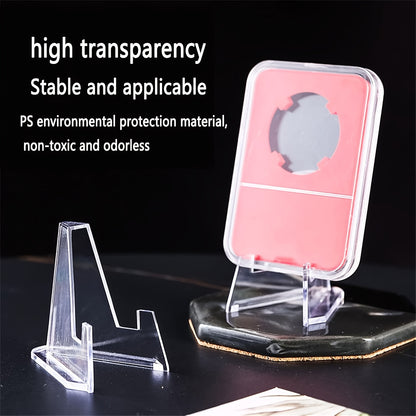 Acrylic Easel Stands: Clear Mini Coin Display Holders (2/5/10/20/40 pcs) for Air-Tite Coins, Pocket Watches, Capsules, and Medals (2.16 Inch Tall) - Hiccupzz
