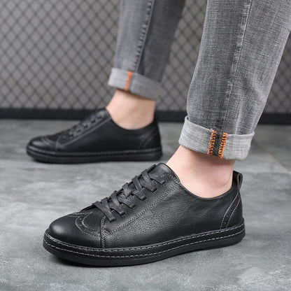 Men's Trendy Stitching Casual Lace Up Leather Shoes - Hiccupzz