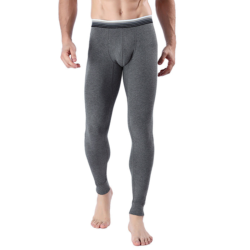 Men's Cropped Long Johns Warm-keeping Pants Cotton Belly-contracting Thin Bottoming Trousers