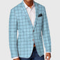 Men's Single-row Two-button Plaid Blazer - Hiccupzz