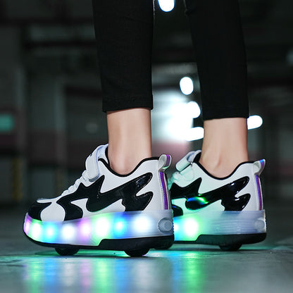 Children's Fashion Removable Charging With Lights Light-emitting Roller Skates - Hiccupzz
