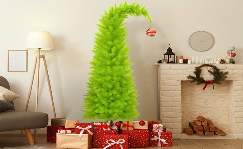 1 Pc 6FT Christmas Tree with Skirt, Lights, and Ornaments - Bendable Artificial Tree for Home, Office, Party, and Outdoor Décor