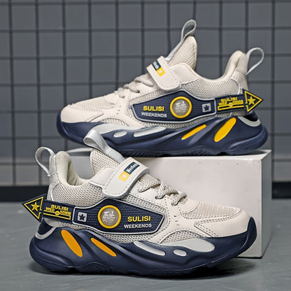 Boys' Casual Low-Top Mesh Sneakers - Breathable, Non-Slip Running Shoes for All Seasons. - Hiccupzz