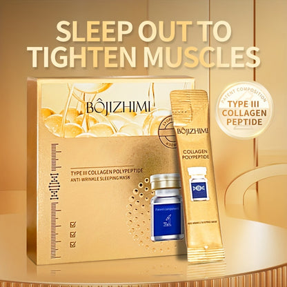 Type III Collagen Polypeptide Anti-Wrinkle Sleeping Mask – Enhances Skin Firmness and Hydration - Hiccupzz