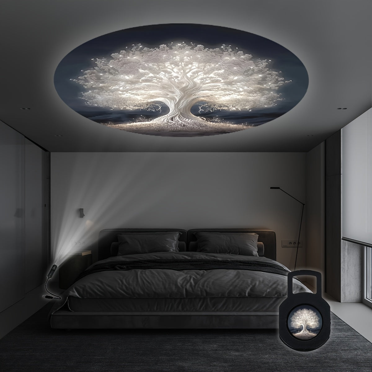 Tree of Life LED Projector Night Light - USB Powered, 360° Rotatable & Adjustable, Ideal for Room Decor