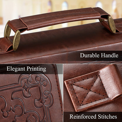 Classic PU Leather Bible Cover with Handle - Hiccupzz