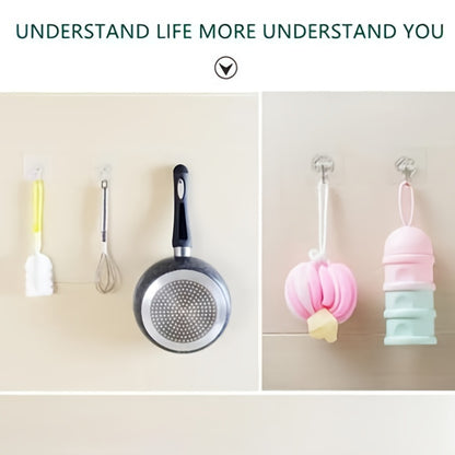 Punch-Free Wall Hook (1/5/10pcs): Self-Adhesive Plastic Hook for Keys, Hats, Towels, and Sundries - Storage Solution for Bathroom, Bedroom, Office, and Kitchen - Hiccupzz