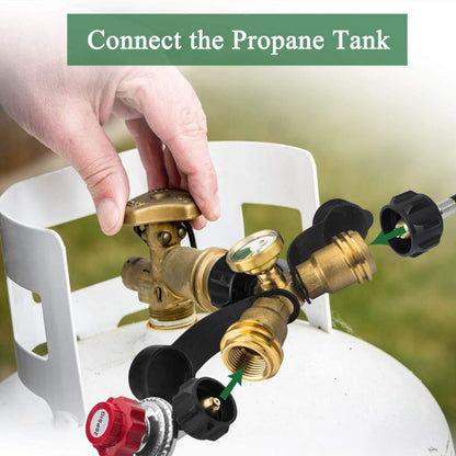 Propane Y Pressure Gauge Body Tee Brass Grill Heater - Hiccupzz