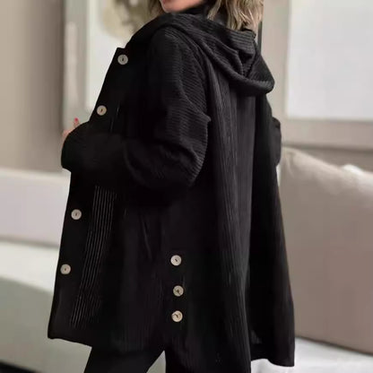 Women's Hooded Loose Corduroy Casual Jacket - Hiccupzz